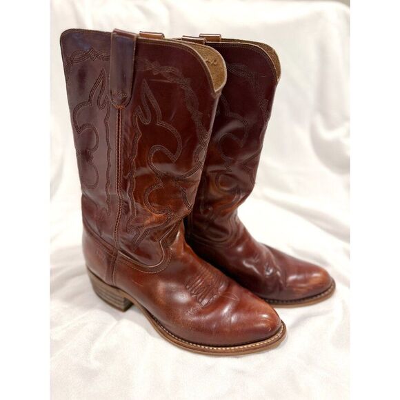 VTG Levi's Orange Tab Leather Cowboy Boots Men's 10 Country Western Texas Farm - Picture 2 of 16